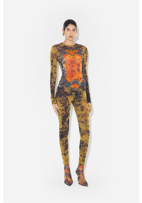 catsuit mesh crew neck printed médaillon donna multicolor JEAN PAUL GAULTIER | 25/03-W-JS001-M006P004115